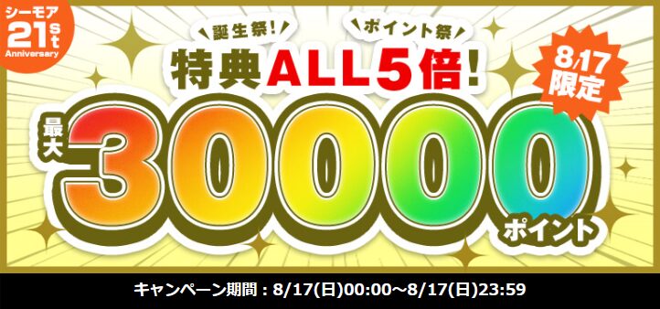 ポイントプラス特典５倍キャンペーン