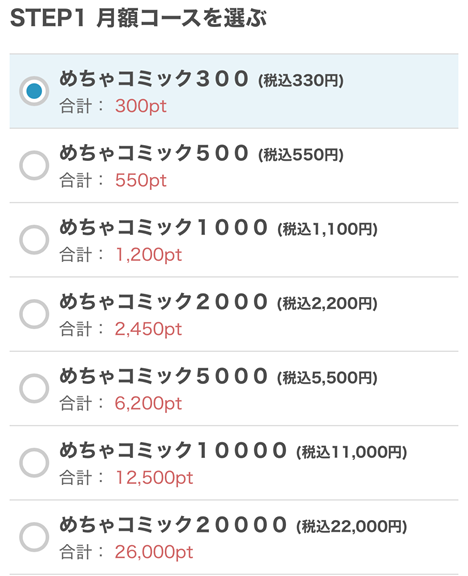 月額コースの選択