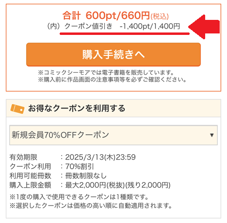 初回クーポン実績