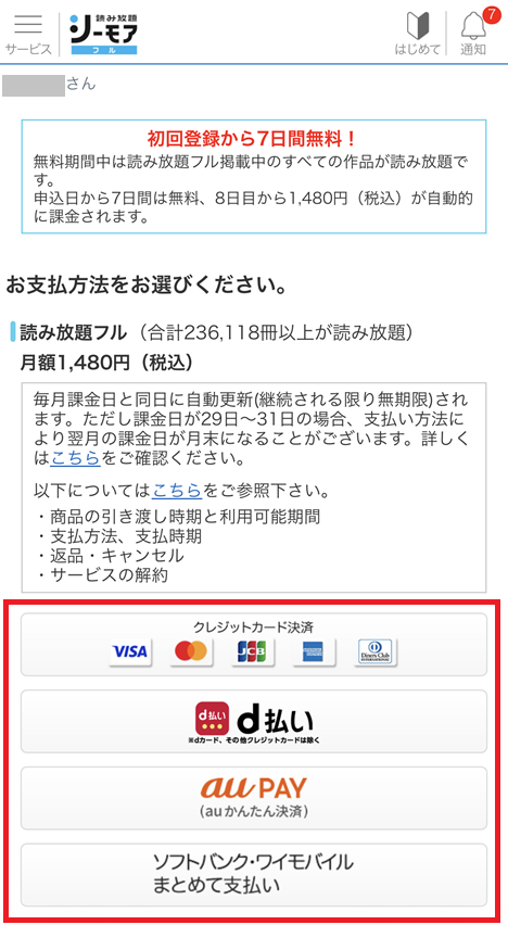 支払い情報の入力と確認